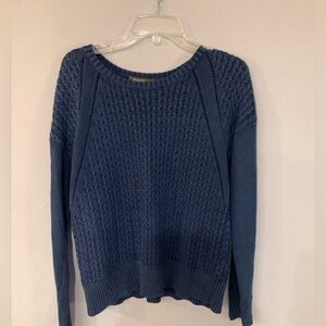 Tommy Bahama Woman Navy Cable-Knit Crewneck Large Sweater